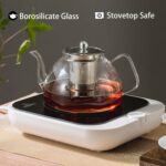 1200 ml/40 oz Glass Teapot with Infuser, Glass Tea Kettle Stovetop，Tea Pot with Infusers for Loose Tea, Tea Maker Gift - Image 7
