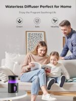 Waterless Essential Oil Diffuser: Battery Mini Scent Diffusers for Home&Car with 8 Color LED Night Light — Cool Mist Aroma Machine Deep Black - Image 4