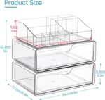 Vtopmart 3 Tier Clear Makeup Organizer with Drawer, Cosmetic Storage for Dresser Countertop and Bathroom Vanity, Beauty Holder for Lipstick Brush Skincare - Image 7