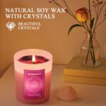 3 Soy Scented Candles for Women- 15OZ Candles for Home Scented with Crystals, Lavender/Vanilla/Rose Aromatherapy Candle Set - Image 6