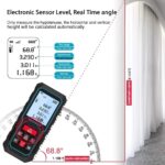 Laser Measure Device, MiLESEEY 229ft Digital Laser Tape Measure with Upgrade Electronic Angle Sensor, 2mm Accuracy, Area Measurement,Volume and Pythagoras, 2" LCD Backlit,Mute, Battery Included - Image 3