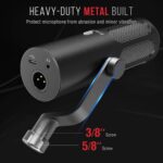 FIFINE XLR/USB Podcast Dynamic Microphone for Streaming, Studio XLR Microphone, PC Streamer Mic All Metal with Mute Button, Headphone Jack, for Vocal Voice Over Music Recording-AmpliTank Tank3 - Image 8