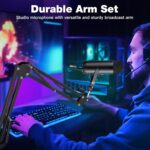 ZealSound Gaming Microphone Kit,Podcast Condenser USB Mic with Boom Arm,Supercardioid Microphone with Mute Button,Echo Volume Gain Knob,Adjust Monitor for Phone PC Computer (Black) - Image 7