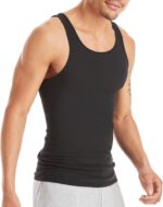 Hanes Men's Tank Top Undershirt Pack, Cool & Breathable Cotton, Moisture-Wicking Ribbed Tanks for Men, Multi-Pack - Image 5