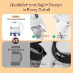 Cosori Electric Kettle, No Plastic Filter & Spout, Tea Kettle & Hot Water Boiler For Coffee & Tea, Water Heater & Teapot, Automatic Shut Off, Borosilicate glass, White, 1.7L/1500W - Image 6