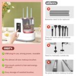 3 IN 1 Electric Makeup Brush Cleaner Machine With Makeup Brush Dryer-Holder-Portable Automatic USB Cosmetic Brushes Cleaner Tool for All Size Beauty Makeup Brush Set,Contour, Eyeshadow, Blush Brush - Image 7