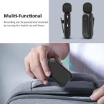 2 Pcs Wireless Lavalier Microphone for iPhone iPad Android with Charging Case 7H Clip on Lapel Microphone Wireless for Video Recording Vlogging, YouTube, Interview, 3 Mode Denoise, 70ft - Image 8