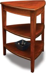 Shield Solid Wood Tiered End Table with Shelves, Glazed Auburn Brown, Perfect for Living Rooms, Bedrooms, and Small Spaces – Leick Home, 9009 - Image 2