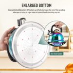 Tea Kettle, Kettle 3.7QT, Tea Pot Whistling 316 Stainless Steel, Tea Kettle Stovetop with Cool Folding Handle, Kettle Teapot Rainbow Induction for Boiling Water, Mirror Finish - Image 6