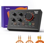 Synido Podcast Equipment, Audio Interface for Podcasting with Pro-preamp, 48V Phantom, DJ Mixer Effects, 9 Customize Sound Pads, XLR Input/6.35/3.5 Line In, for Live Streaming/Music Recording/Gaming - Image 2
