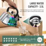 Tea Kettle, Kettle 3.7QT, Tea Pot Whistling 316 Stainless Steel, Tea Kettle Stovetop with Cool Folding Handle, Kettle Teapot Rainbow Induction for Boiling Water, Mirror Finish - Image 7