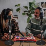 Podcast Equipment Bundle for 2,Audio Interface DJ Mixer With 3.5mm XLR Condenser Microphone for Living Streaming,Recording,Gaming,TikTok,YouTube,PC,Smartphone (Red) - Image 8