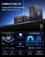 KAMRUI Essenx E1 Mini PC, Small Computer Twin Lake- N150 up to 3.6 GHz(Upgraded N100), Mini Desktop Computer 8GB DDR4 256GB SSD, 2.4G/ 5.0G WiFi, BT, 4K for Business, Home, Office Family-NAS - Image 3