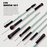 Jessup Makeup Brushes Set 10pcs, Double Sided Foundation Contour Blush Highlight Blending Eyebrow Brush Eyeshadow Eyeliner Concealer Brush, Bright Cyan Cruelty Free Cosmetic Tools T500 - Image 6