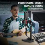 XLR Podcast Microphone Professional Cardioid Condenser Microphone for PC Computer Studio XLR Mic Kit for Recording/Podcasting/Streaming/Voice Over/ASMR/Home Studio/YouTube with Desktop Stand - Image 4