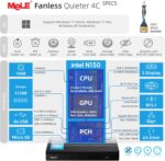 MeLE Mini PC Quieter 4C with Windows 11 Pro, Fanless N150 16GB RAM 512GB M.2 SSD Mini Computers, Full-Functional USB-C, 2.4G/5G WiFi, 4K Triple Display on Home, Office, Education, Astrophotography - Image 3