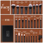 DUcare Professional Makeup Brushes Set 27Pcs Makeup Brush Set Premium Synthetic Kabuki Foundation Blending Face Powder Blush Concealers Eye Shadows Brushes - Image 4
