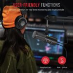 FIFINE XLR/USB Podcast Dynamic Microphone for Streaming, Studio XLR Microphone, PC Streamer Mic All Metal with Mute Button, Headphone Jack, for Vocal Voice Over Music Recording-AmpliTank Tank3 - Image 6