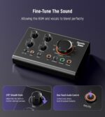 Synido Podcast Equipment, Audio Interface for Podcasting with Pro-preamp, 48V Phantom, DJ Mixer Effects, 9 Customize Sound Pads, XLR Input/6.35/3.5 Line In, for Live Streaming/Music Recording/Gaming - Image 7