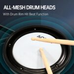 AODSK Electric Drum Set with Quiet Mesh Pads,Electronic Drum for Beginner,USB MIDI,Throne,Headphones,Sticks, Included 15 Kits and 195 Sounds (AED-403-Teenagers Beginners) - Image 8