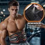 Fitness Belt,Model KLT-07,ABS Stimulator,Ab Machine,Abdominal Toning Belt,Fitness Training Ab Trainer Equipment for Home,Fitness Strength Training Workout Equipment for Men and Women Orange red - Image 3