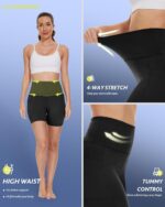 CAMPSNAIL Biker Shorts Women with Pockets - 3"/5"/8" High Waisted Workout Spandex Tummy Control Gym Running Yoga Shorts - Image 6