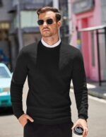COOFANDY Mens Dress Pullover Sweater Lightweight Waffle Knit Sweater Slim Fit Crewneck Business Casual Sweater - Image 3