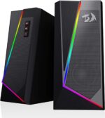 Redragon GS520 RGB Desktop Speakers, 2.0 Channel PC Computer Stereo Speaker with 6 Colorful LED Modes, Enhanced Sound and Easy-Access Volume Control, USB Powered w/ 3.5mm Cable - Image 2