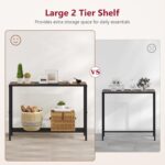 Tajsoon Console Table 41.8”, 2-Tier Industrial Entryway Table, Narrow Entrance Sofa Table with Shelves, Hallway, Living Room, Foyer, Corridor, Office, Rustic Brown and Black - Image 5