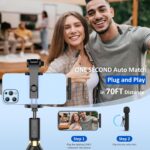 2 Pcs Wireless Lavalier Microphone for iPhone iPad Android with Charging Case 7H Clip on Lapel Microphone Wireless for Video Recording Vlogging, YouTube, Interview, 3 Mode Denoise, 70ft - Image 4