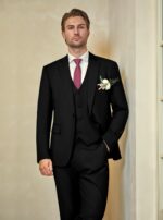 WULFUL Men’s Slim Fit Suit One Button 3-Piece Blazer Dress Business Wedding Party Jacket Vest & Pant - Image 3
