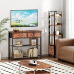 Furologee Console Sofa Table with Storage Shelf for Entry Way, Small 30'' Entryway Table with 2 Fabric Drawers, Industrial Display Shelves for Hallway, Entrance, Foyer, Rustic Brown - Image 8