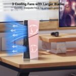 ELUTENG Cooling Fan for PS5 Slim Console Quiet Cooler Fan for PS5 Slim Disc and Digital Editions with 3 Adjustable Speeds Auto on off Cooling Accessories for PS5 Slim with LED Light and USB 2.0 Port - Image 5