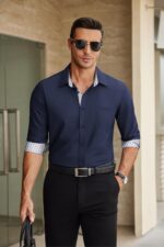 COOFANDY Mens Dress Shirts Long Sleeve Button Down Shirts Untucked Wrinkle-Free Business Casual Shirts - Image 5
