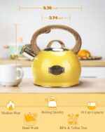 Stovetop Tea Kettle, 2.1 Quart Stove Top Whistling Tea Kettles,Water Teapot Induction Tea Kettle with Food Grade Stainless Steel and Silicone Anti-Hot Handle, Suitable for All Heat Sources - Image 6