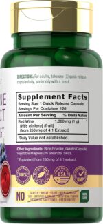 Carlyle Red Wine Extract Capsules | 1000mg | 120 Count | Non-GMO and Gluten Free Supplement - Image 3