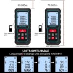 Laser Measure Device, MiLESEEY 229ft Digital Laser Tape Measure with Upgrade Electronic Angle Sensor, 2mm Accuracy, Area Measurement,Volume and Pythagoras, 2" LCD Backlit,Mute, Battery Included - Image 6