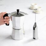 Primula Stovetop Espresso Maker and Handheld Electric Milk Frother Gift Set, Moka Pot for Classic Italian and Cuban Coffee, Cafetera, 6 Espresso Cups, Silver - Image 3
