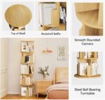 oneinmil Rotating Bookshelf, 360° Rotating Bookcase for Small Space, Corner Bookcase for Bedroom, Living Room, Study Room, 5 Tier, Wood - Image 8