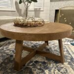 Plank+Beam Classic Round Coffee Table, 36" Farmhouse Coffee Table, Mini Center Tables for Small Spaces, Small Living Space Tea Table, Pecan Wirebrush - Image 8