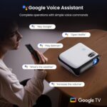 Official Licensed Google TV Smart Projector, HAPPRUN 4K UHD Home Theater with Dolby Sound, Wi-Fi & Bluetooth, Built-in Streaming Apps, Compatible with Games Consoles & Smartphone, Indoor & Outdoor Use - Image 4