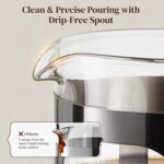 Veken French Press Coffee Maker 34oz 1 L, No Plastic Touching Cafe, Heat Resistant Thickened Borosilicate Glass, Stainless Steel Brewer,Cold Brew Cafetera Teapot for Kitchen Travel Camping,Dark Pewter - Image 10