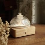 Glass Dome Essential Oil Diffuser with Glass Reservoir & Wood Base-No Plastic, 200ml Ultrasonic Diffuser for Aromatherapy with Timer 7 Color Light Auto-Off for Home Office Yoga Pilates - Image 2