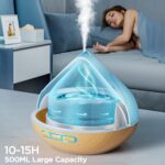 Essential Oil Diffuser for Home: 500ML Aroma Diffuser for Hotel Office Yoga Room - Humidifier with 14 Colors LED Night Light for Kids/Women Home Relaxation,Brown - Image 5
