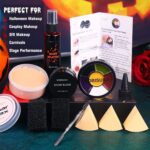 BOBISUKA Demonic Special Effects SFX Halloween Makeup Kit - 5 Colors Bruise Makeup Face Body Painting Palette + Scar Wax with Spatula Tool + Fake Blood Splatter Spray + Fake Blood Cream +Stipple Spong - Image 7