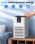 Air Purifiers for Home Large Room Up to 1250 Ft²,MOOKA H13 HEPA Air Purifier for Pets Dust Odor Smoke,Aromatherapy Function,Air Cleaner with 15dB Quiet Sleep Mode for Bedroom Office Living Room,White - Image 8