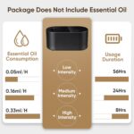 Waterless Diffuser for Essential Oil Nebulizer, Mini Scent Air Machine, Aromatherapy Atomizing Diffuser, 3 Mist Modes, Cycle Start for Bedroom, Home, Office 160 sq. ft Scent Black - Image 7