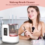 3 IN 1 Electric Makeup Brush Cleaner Machine With Makeup Brush Dryer-Holder-Portable Automatic USB Cosmetic Brushes Cleaner Tool for All Size Beauty Makeup Brush Set,Contour, Eyeshadow, Blush Brush - Image 5