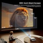 Official Licensed Google TV Smart Projector, HAPPRUN 4K UHD Home Theater with Dolby Sound, Wi-Fi & Bluetooth, Built-in Streaming Apps, Compatible with Games Consoles & Smartphone, Indoor & Outdoor Use - Image 9