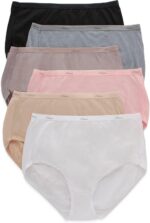 Hanes womens High-waisted Brief Panties, 6-pack, Moisture-wicking Cotton Brief Underwear (Colors May Vary) - Image 2